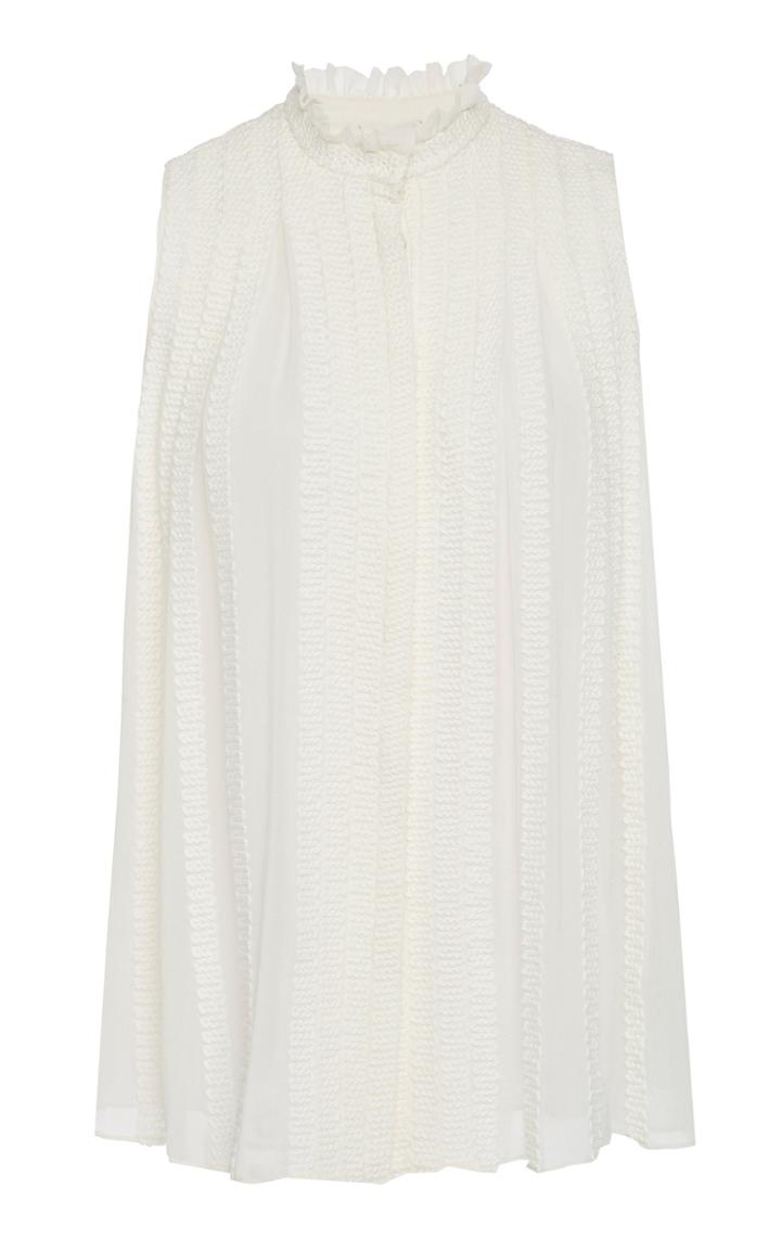 Derek Lam Sleeveless Embroidered Cotton Blouse