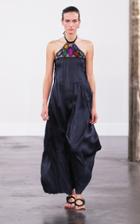 Moda Operandi Gabriela Hearst Zeus Agate-embellished Pleated Linen-blend Gown Size: