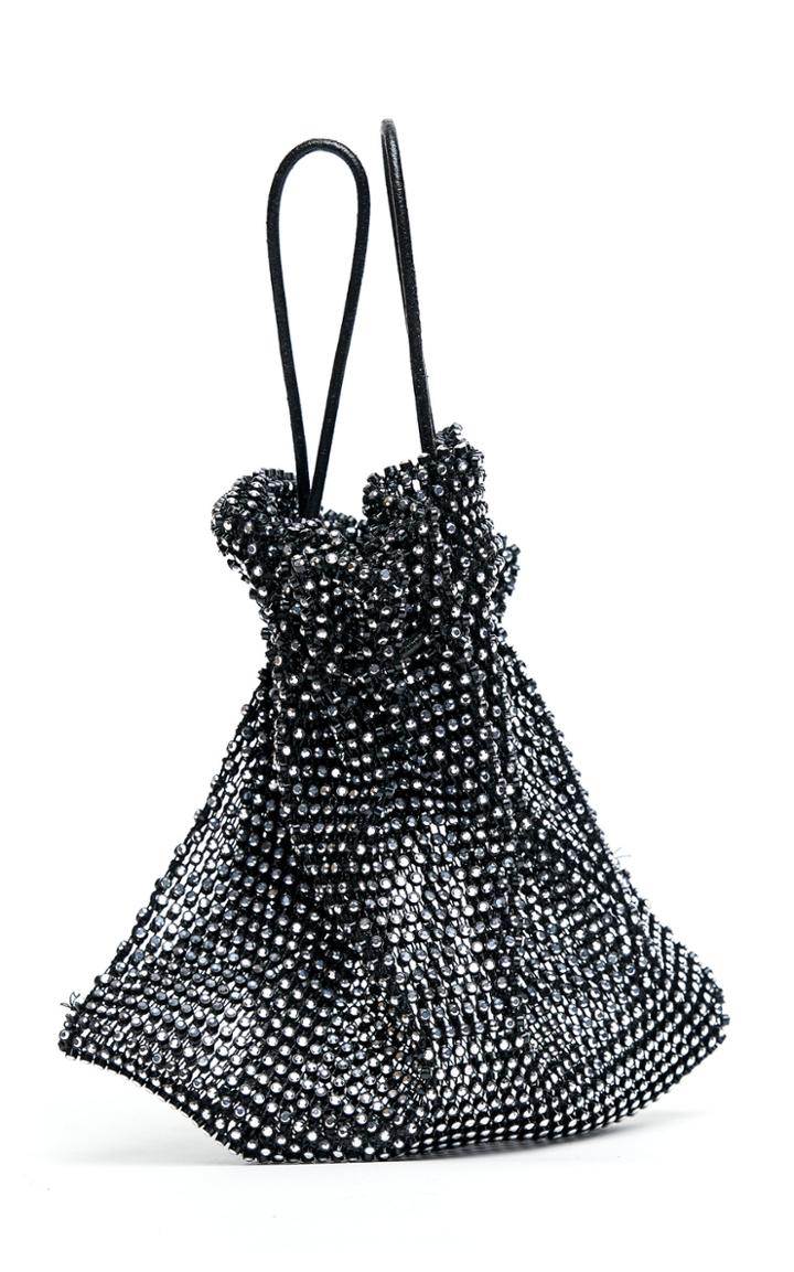 Mach & Mach Crystalized Mesh Sparkling Bucket Bag