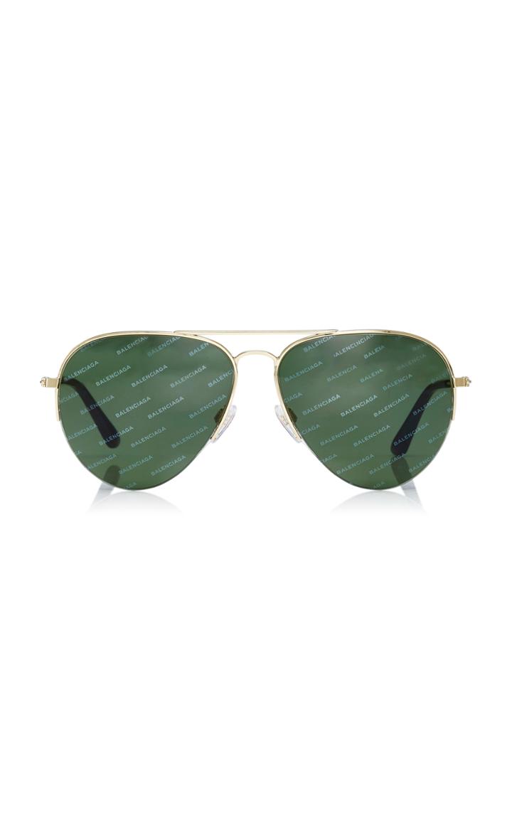 Balenciaga Sunglasses Aviator-style Silver-tone Sunglasses
