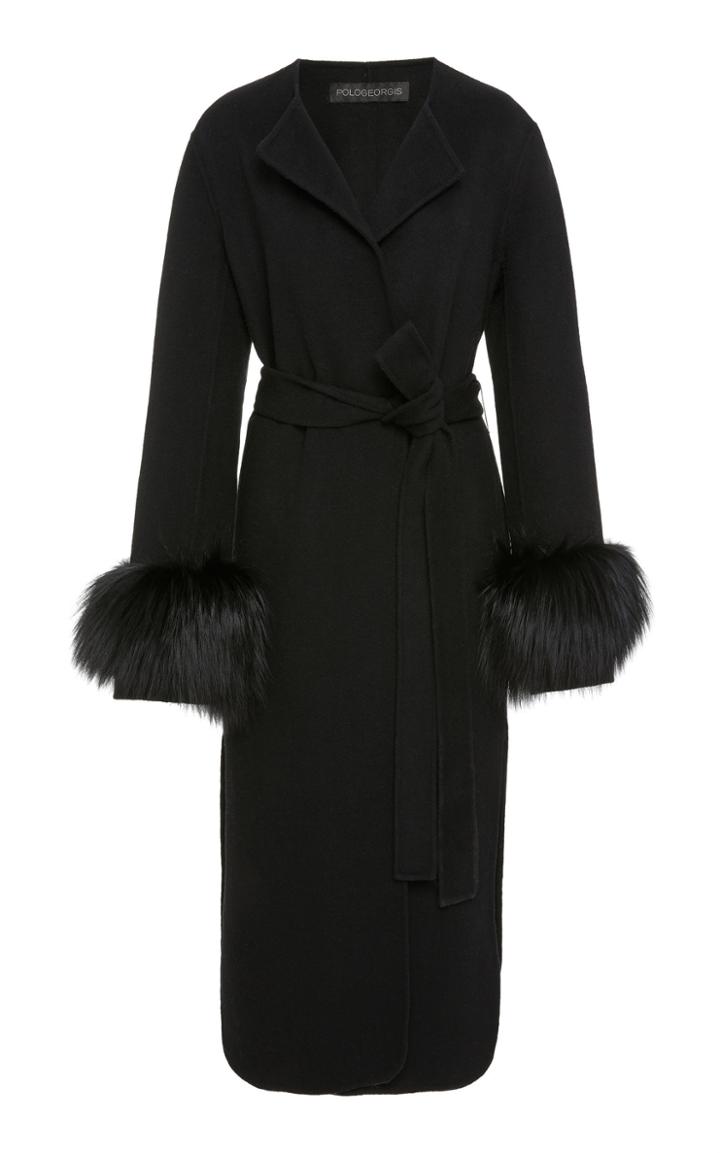Pologeorgis The Evelyn Fox Cuffs Wrap Coat