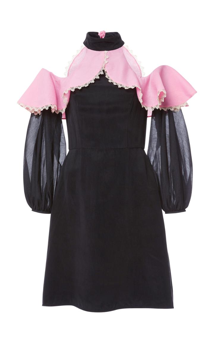 Zayan The Label Color Block Dress With Back Neck