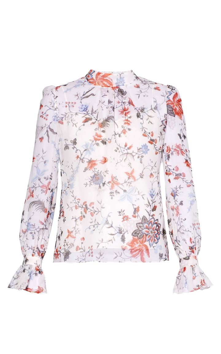 Moda Operandi Erdem Barnaby Silk Ruffled Cuff Blouse