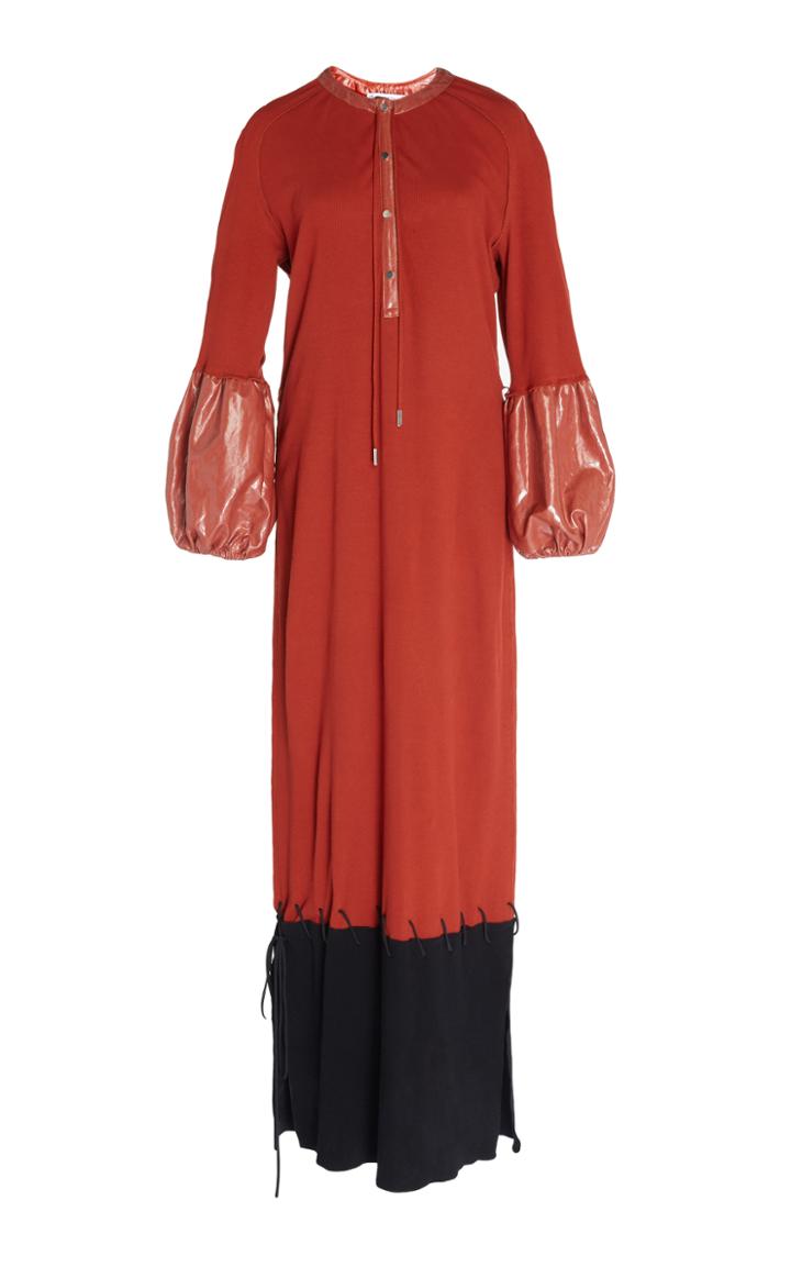 Jw Anderson Laced Contrast Hem Jersey Dress