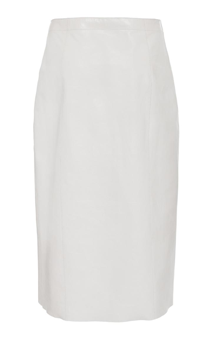 Rosetta Getty Button-detailed Leather Pencil Skirt