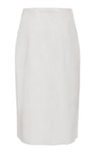 Rosetta Getty Button-detailed Leather Pencil Skirt