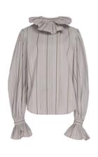 Marc Jacobs Ruffled Striped Cotton Shirt