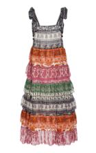 Zimmermann Amari Tiered Cotton & Silk Blend Dress