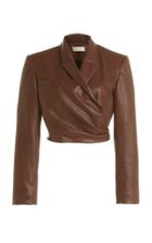 Moda Operandi Ronny Kobo Lilo Faux Leather Wrap Blazer