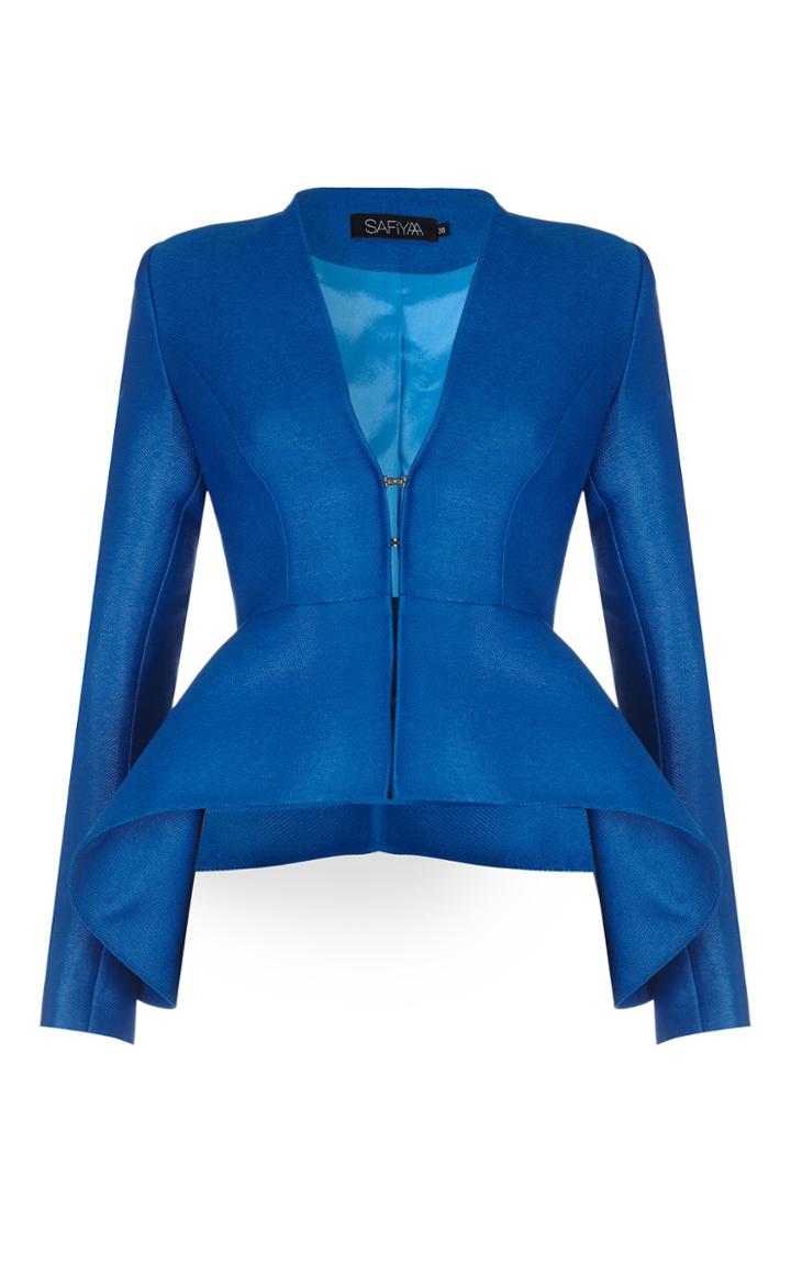 Safiyaa Vika Deep V-neck Peplum Jacket