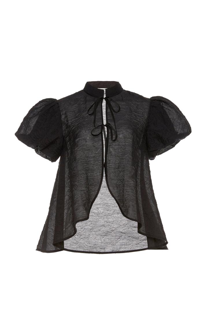 Moda Operandi Hiraeth Jacquard Puffed Sleeve Organza Top Size: 2