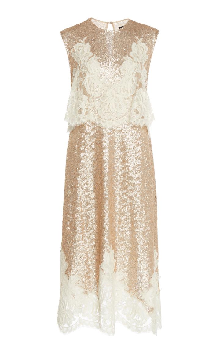 Costarellos Peplum Lace Dress