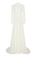 Alberta Ferretti Organzine Mockneck Gown