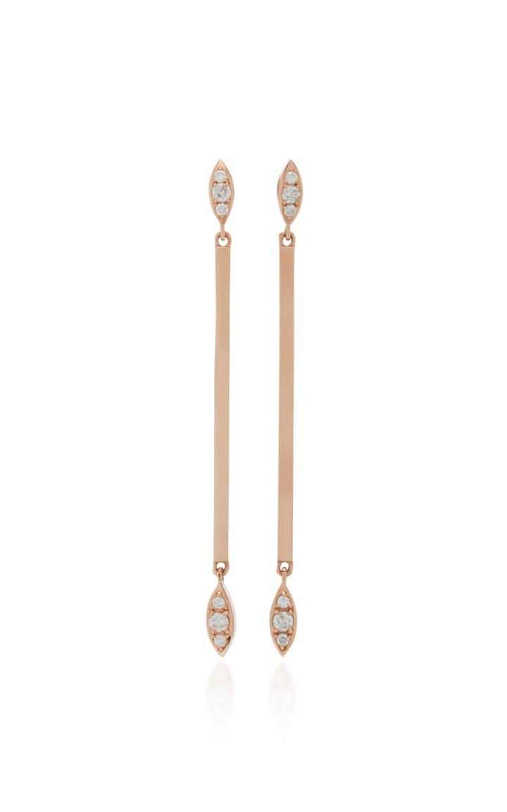 Carbon & Hyde Matchstick 18k Rose Gold Diamond Earrings