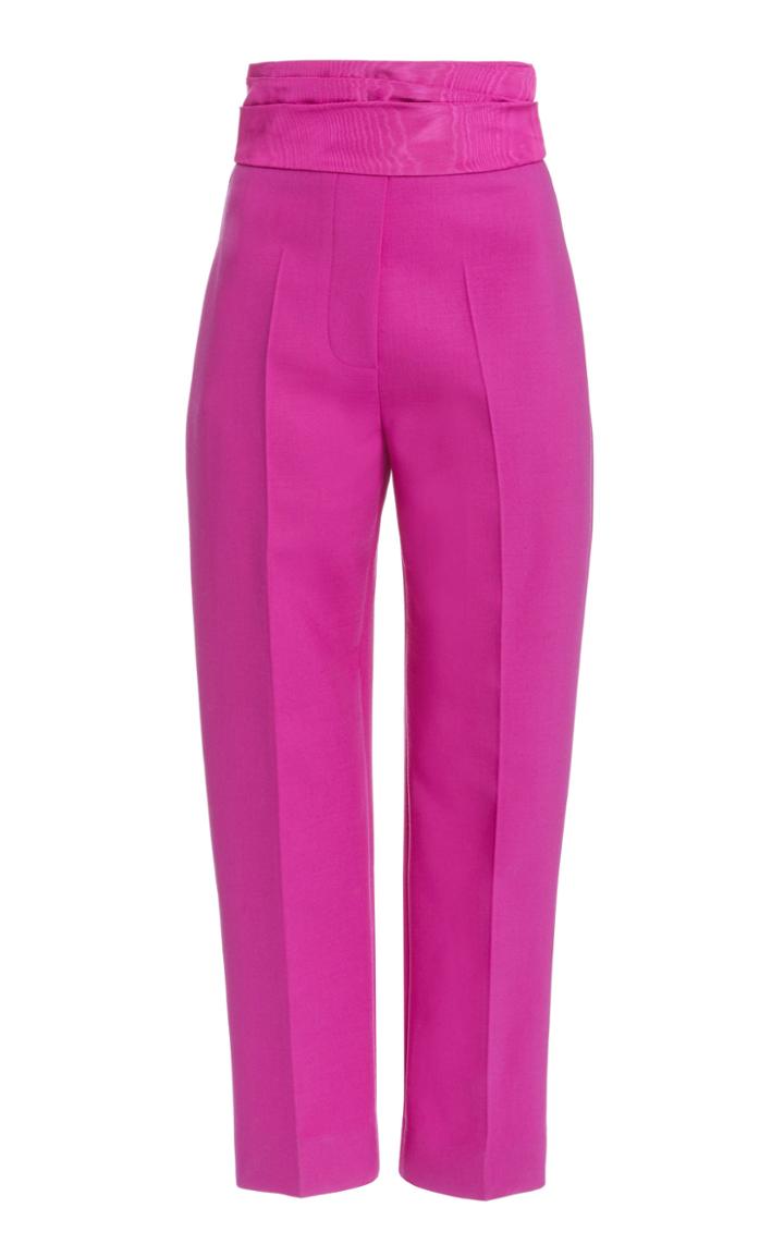 Moda Operandi Oscar De La Renta High-rise Cropped Wool-blend Pants