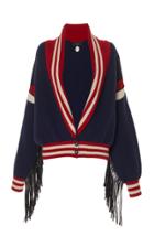 Alanui Embroidered Varsity Cardigan Bomber Jacket
