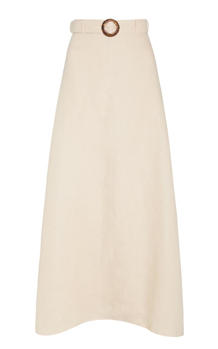 Moda Operandi Faithfull The Brand Devon Belted Linen Midi Skirt