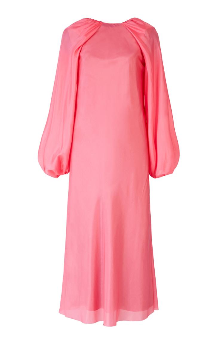 Lake Studio Silk Rouched Midi Dress