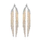 Mike Joseph White And Yellow Gold Jaw-grazing Earring With White Diamonds