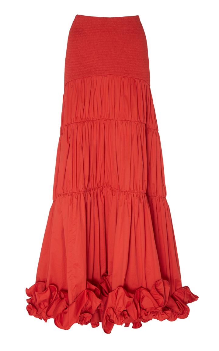 Johanna Ortiz Fleur De Geisha Stretch Cotton Poplin Skirt