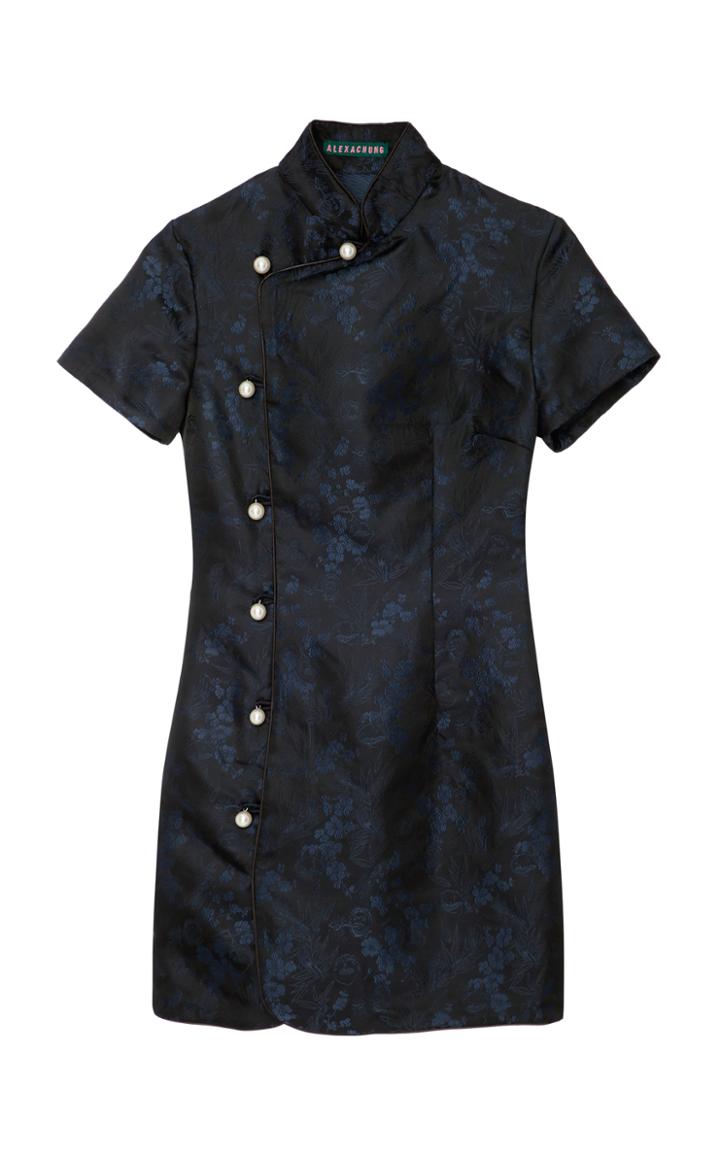 Alexachung Floral Jacquard Mandrain Collar Dress