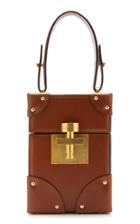 Oscar De La Renta Alibi Mini Leather Box Top Handle Bag
