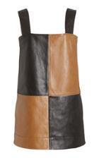 Ganni Two-tone Leather Mini Dress