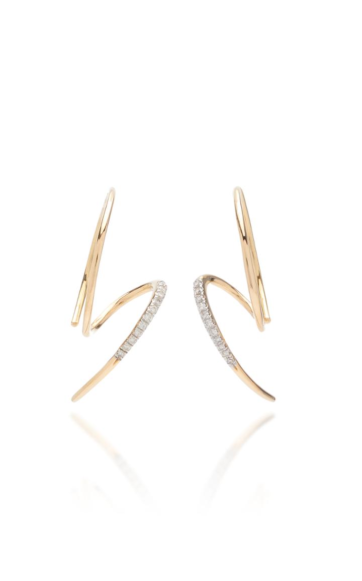 Maria Black Racer 14k Gold And Diamond Earring