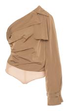 Max Mara Elide One Shoulder Taffeta Top