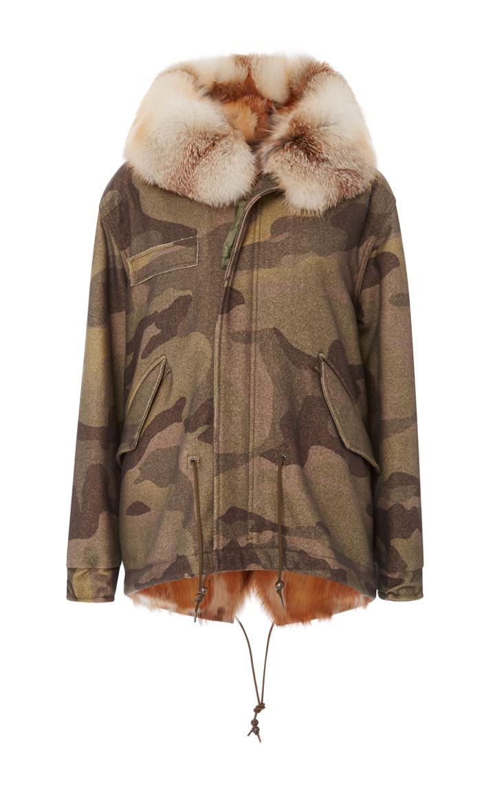 Mr & Mrs Italy Camouflage Mini Patch Fox Hooded Parka