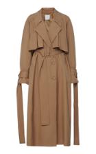 Moda Operandi Agnona Pleated-back Silk-dupioni Trench Coat Size: 36