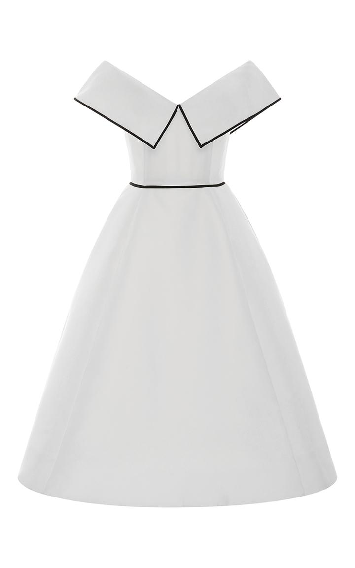 Elizabeth Kennedy Off The Shoulder Pleated Cocktail Dress