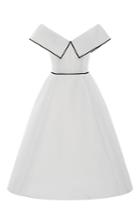Elizabeth Kennedy Off The Shoulder Pleated Cocktail Dress