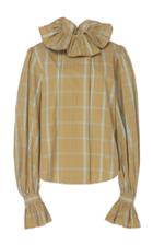 Marc Jacobs Ruffle-detailed Checked Cotton Shirt