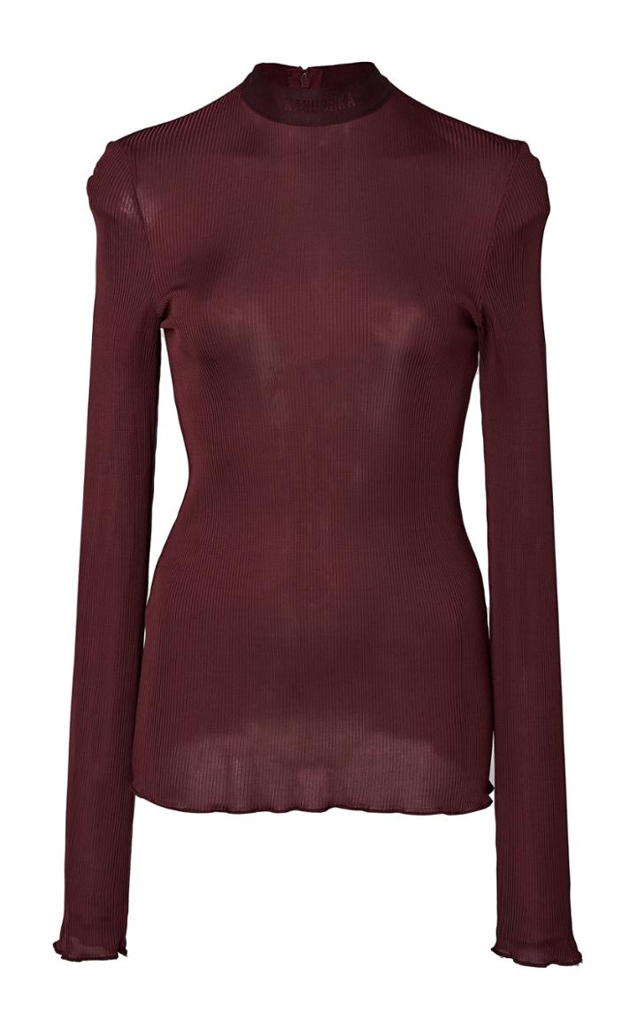 Nanushka Elina Sheer Rib-knit Top