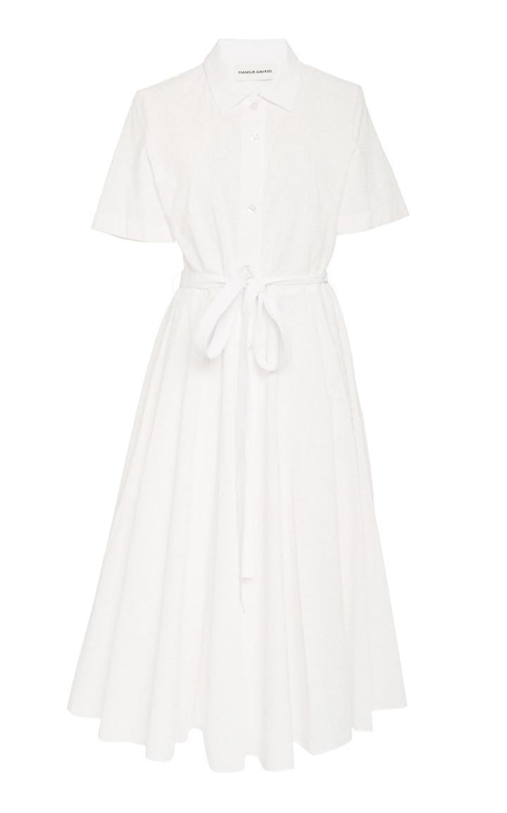 Mansur Gavriel Belted Cotton Poplin Shirt Dress