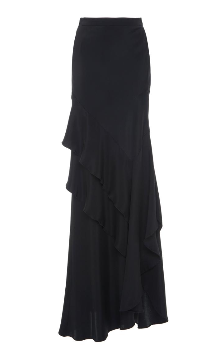 Max Mara Strano Tiered Silk Maxi Skirt
