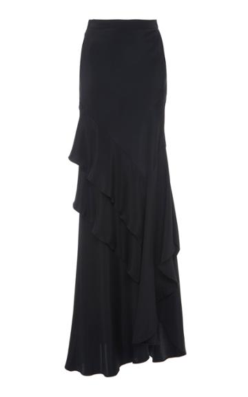 Max Mara Strano Tiered Silk Maxi Skirt