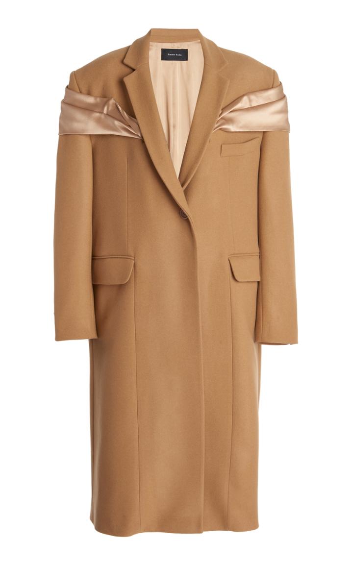 Moda Operandi Simone Rocha Bow-embellished Stretch-wool Coat
