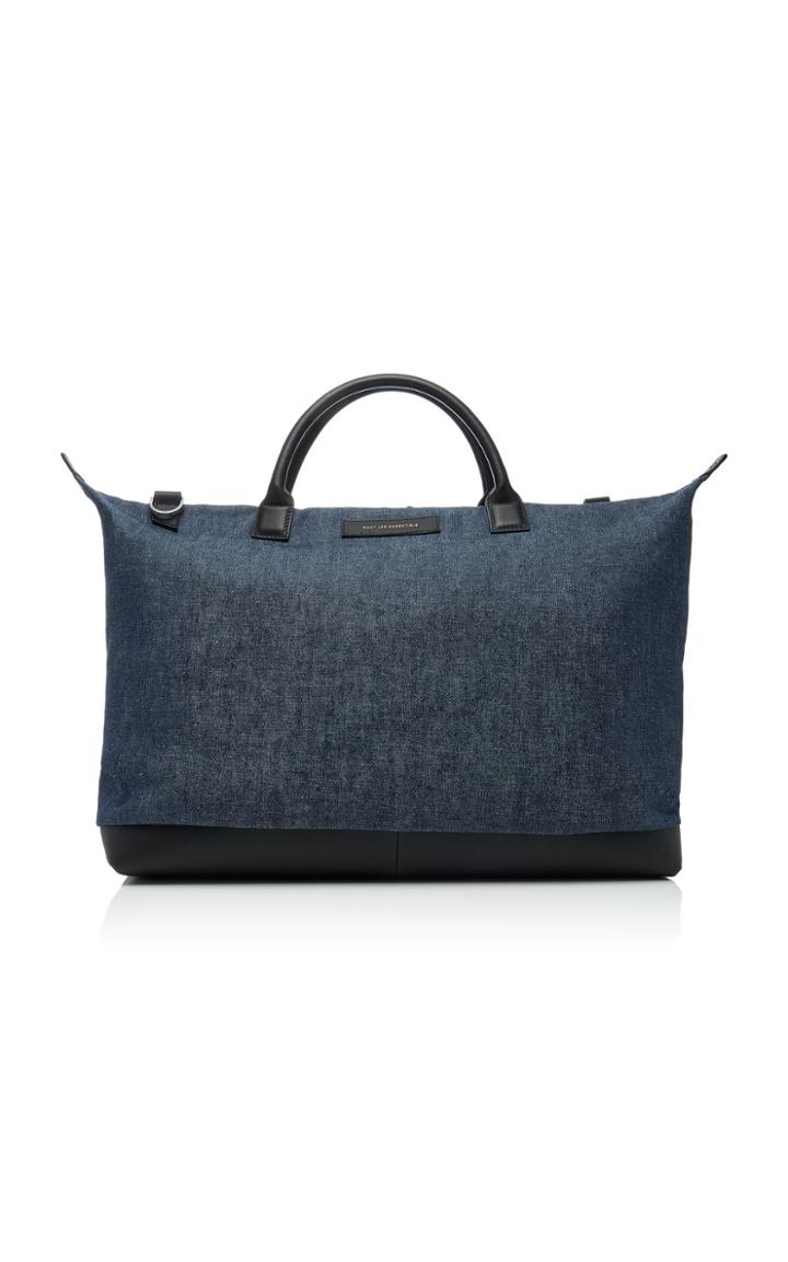 Want Les Essentiels Hartsfield Leather-trimmed Denim Weekender Tote