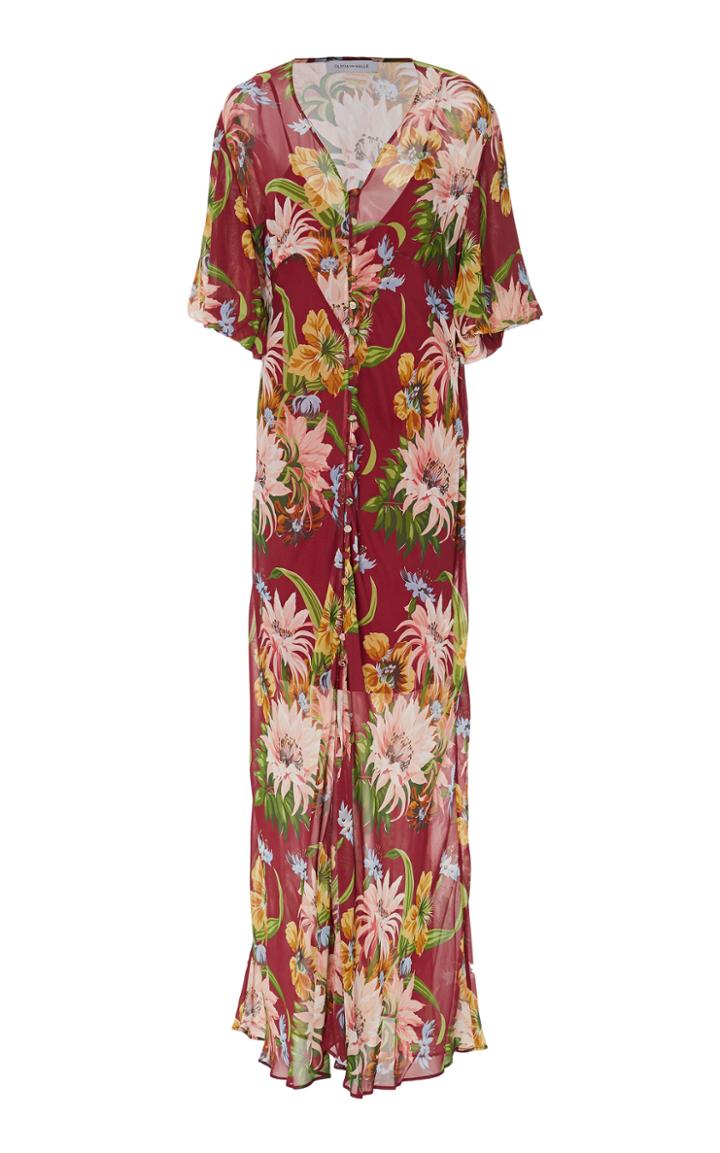 Olivia Von Halle Delphine Floral-print Silk-chiffon Maxi Dress Size: 2