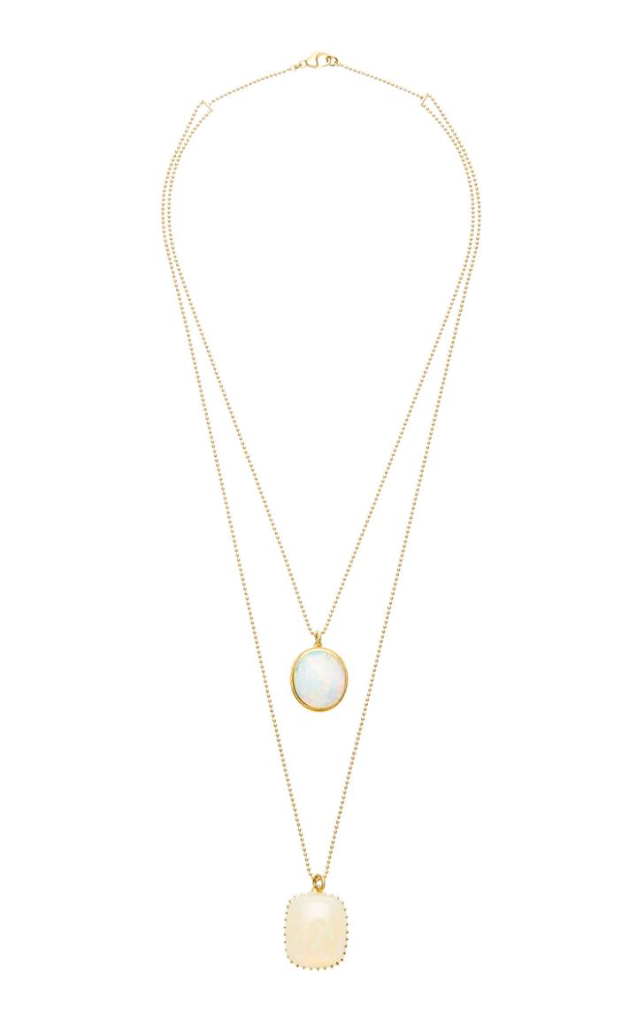 Renee Lewis Layered 18k White-gold Opal Necklaces