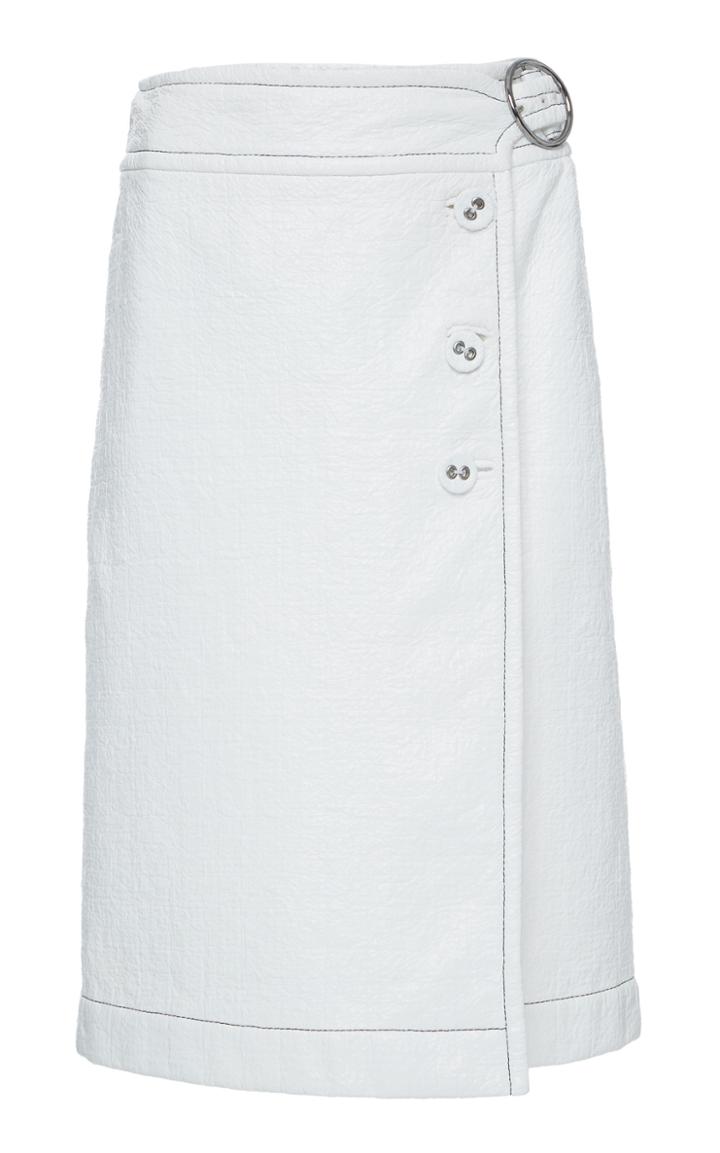 Marni Coated Woven Cotton Wrap Skirt