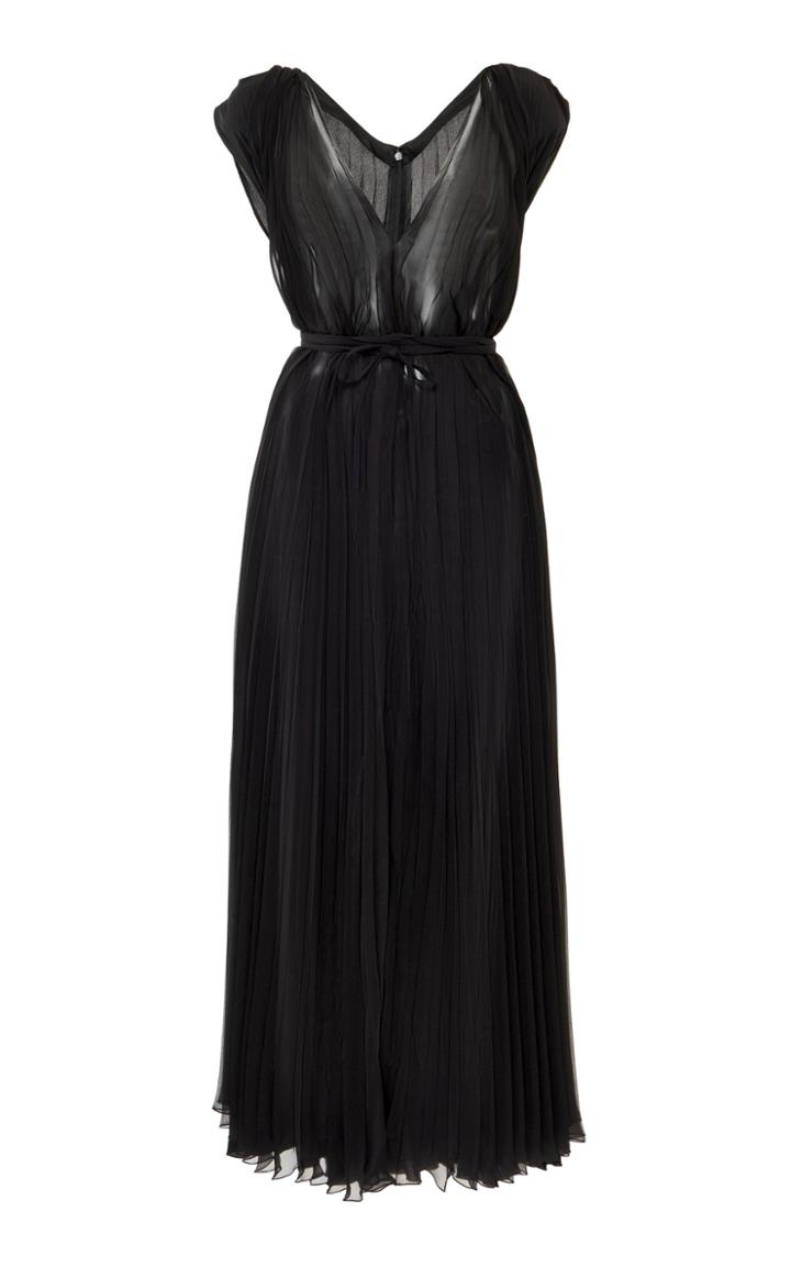 Moda Operandi Valentino Pleated Silk Dress