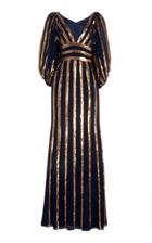 Moda Operandi Jenny Packham Claudia Sequin-striped Chiffon Gown