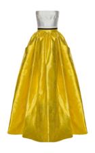 Alex Perry Leyla Silk Floral Strapless Gathered Gown