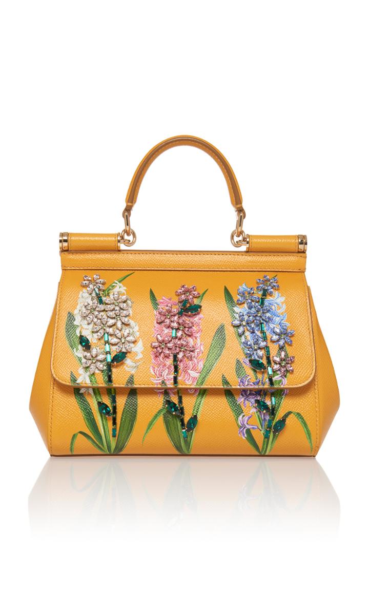 Dolce & Gabbana Dauphine Floral-print Leather Shoulder Bag