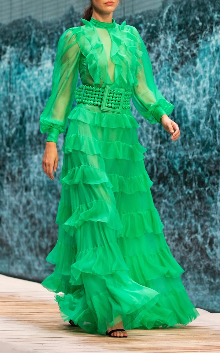 Moda Operandi Ralph & Russo Frill-trimmed Chiffon Gown