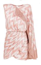 Raisa Vanessa Pink Zigzag Patterned Wrapped Mini Dress