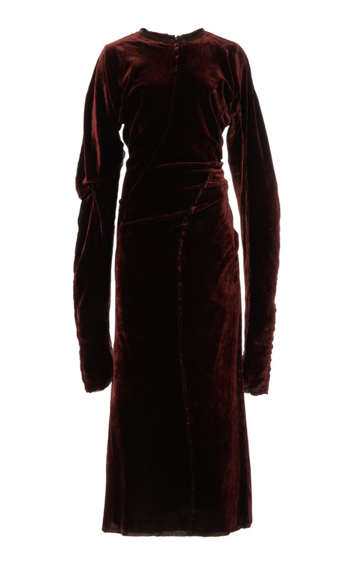 Moda Operandi Acne Studios Delores Draped Velvet Midi Dress